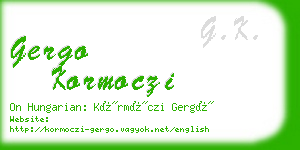 gergo kormoczi business card